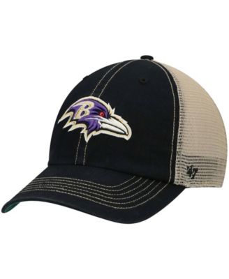 Men's Black, Natural Baltimore Ravens Trawler Trucker Clean Up Snapback Hat