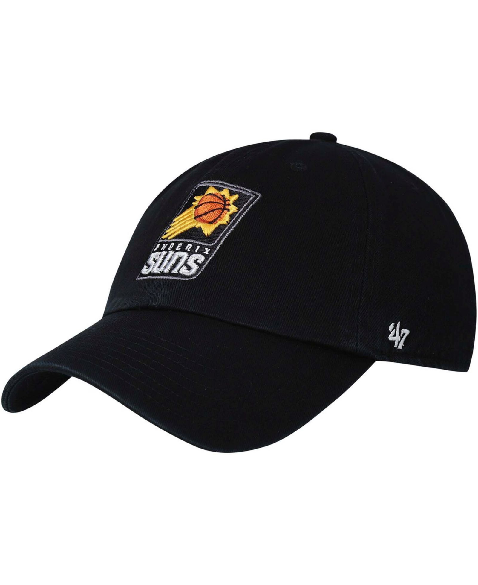 Мужская кепка '47 Brand Black Phoenix Suns Team Clean-Up Adjustable Hat