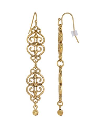 Серьги 2028 Gold-Tone Filigree Wire Linear с позолотой