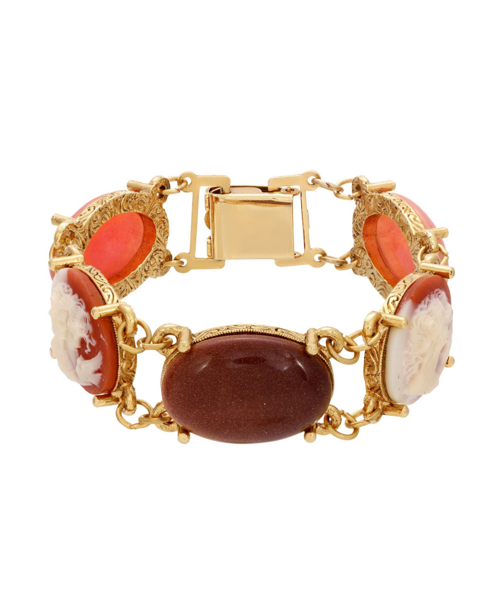 2028 Gold-Tone Cameo Link браслет