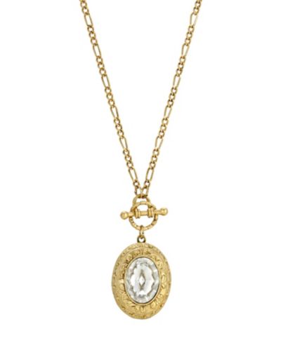 2028 Crystal Stone Flower Design Locket Necklace