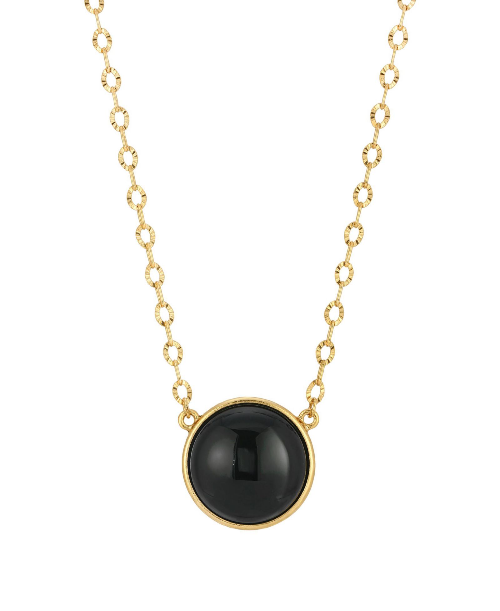Золотистое ожерелье 2028 Gold-Tone Onyx Stone
