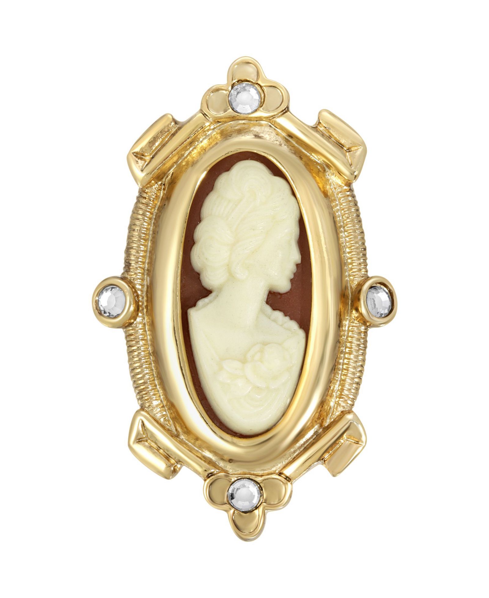 2028 Овальная брошь-заколка Cameo Carnelian