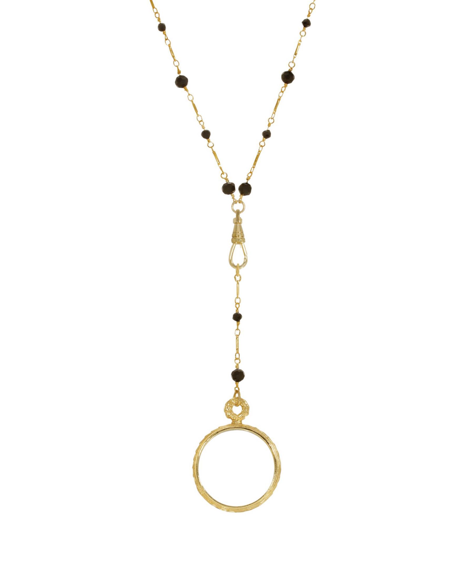 2028 Gold-Tone Magnifying Glass Drop Necklace