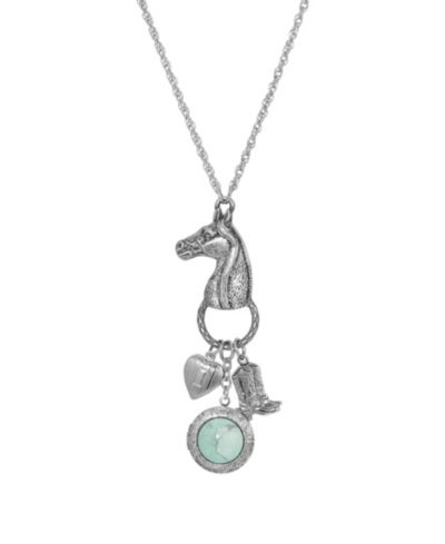 Ожерелье с подвеской Horse Head with Heart and Boot Charm 2028