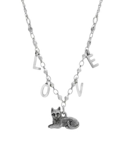 2028 Cat with Love Initials Necklace