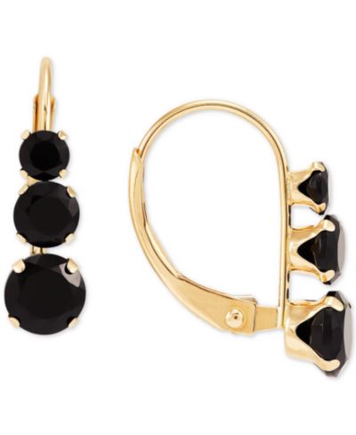 Серьги-кольца Onyx Graduated Leverback из золота 14k