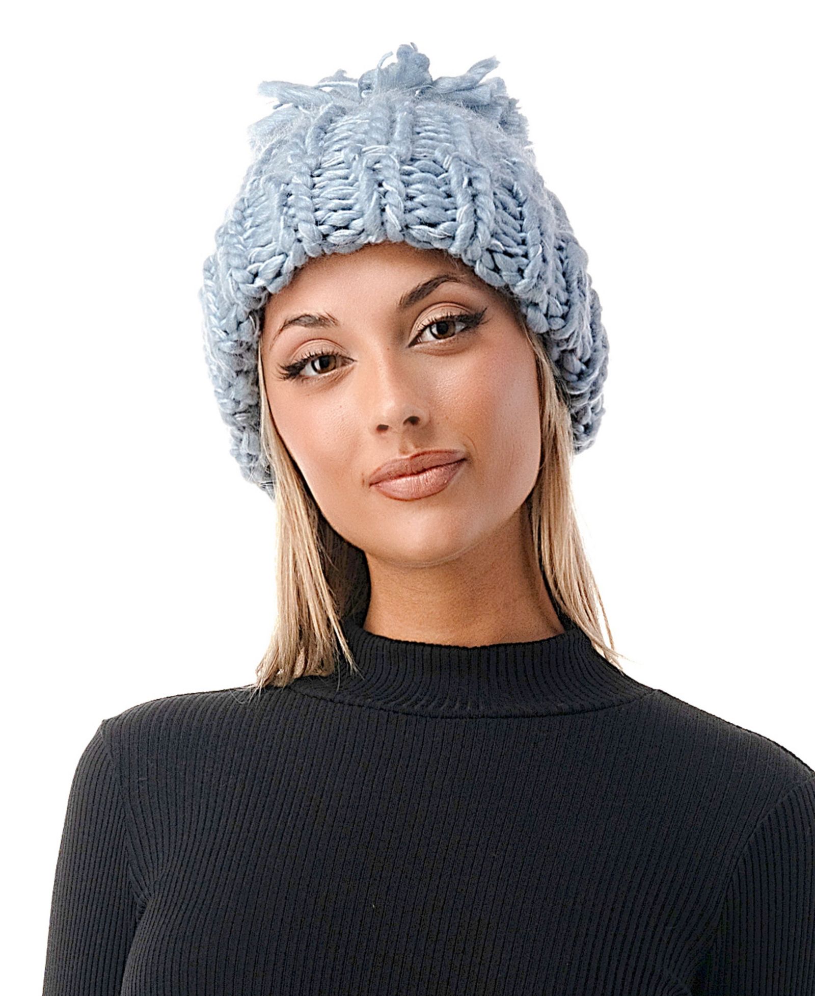 Marcus Adler Женская шапка Luxe Chunky Knit с помпоном