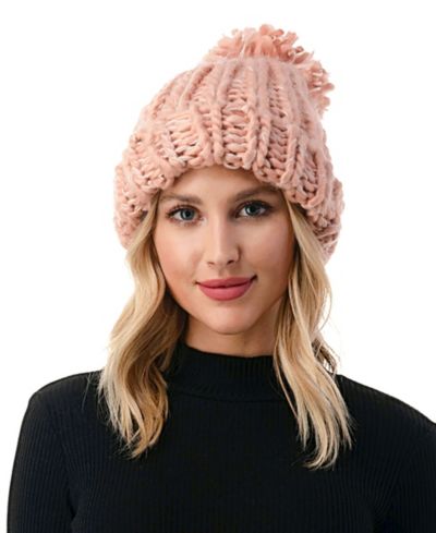 Marcus Adler Женская шапка Luxe Chunky Knit с помпоном