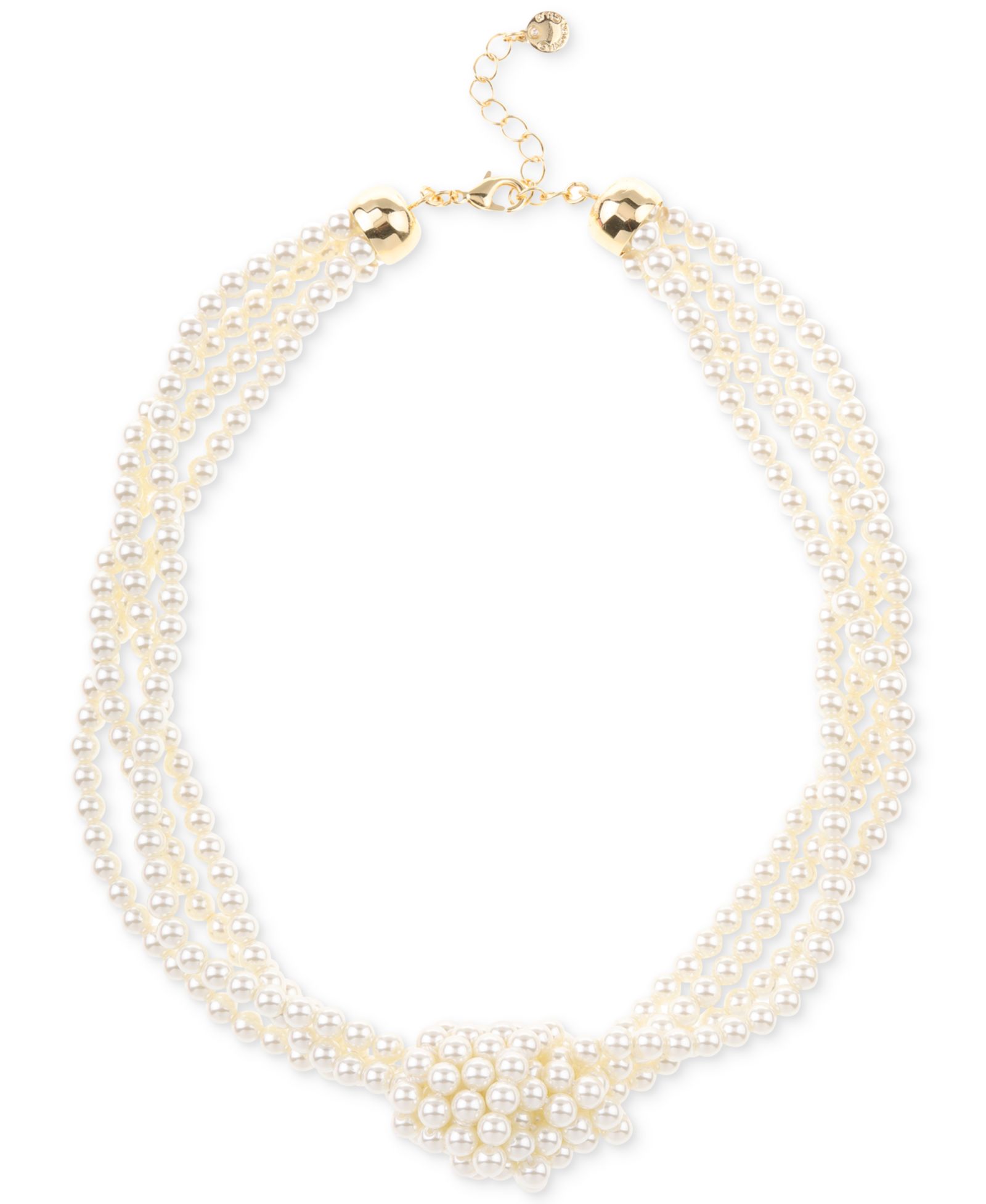 Charter Club Imitation Pearl Knotted Multi-Row Strand Necklace, 19" + 2" extender, Created for Macy's