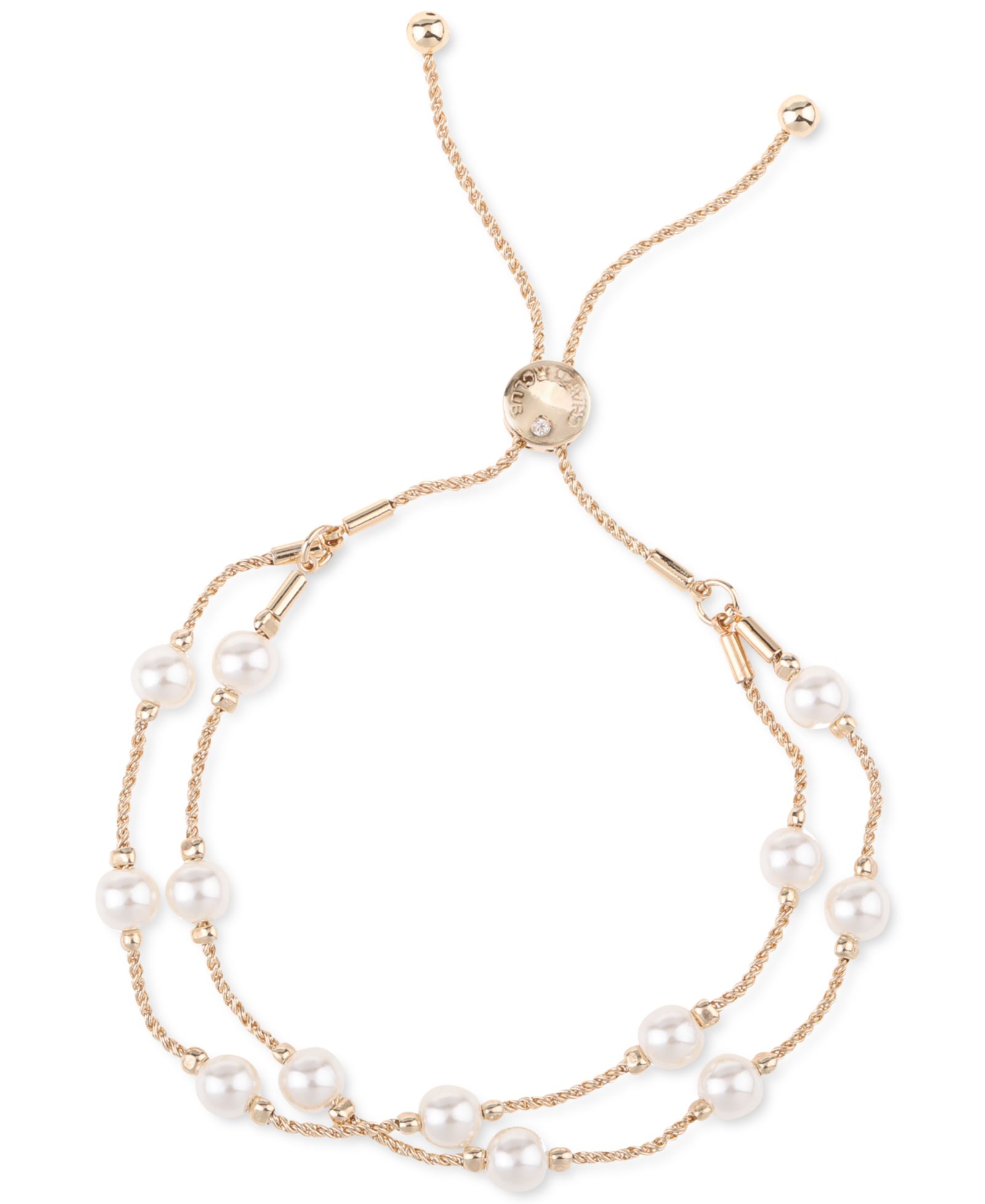 Браслет Charter Club Imitation Pearl Double-Row Slider Bracelet