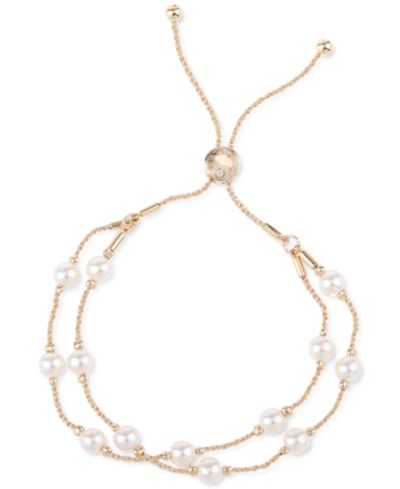Браслет Charter Club Imitation Pearl Double-Row Slider Bracelet