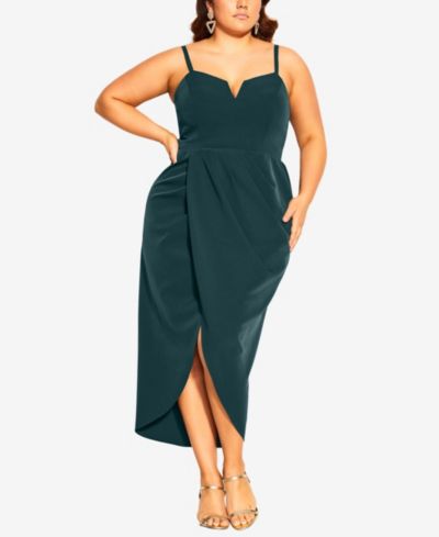 CITY CHIC Women's Sassy Flex Fit Tulip V Dress
