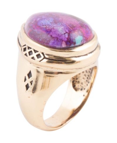 Barse Женское кольцо Havana Bronze and Purple Turquoise Statement