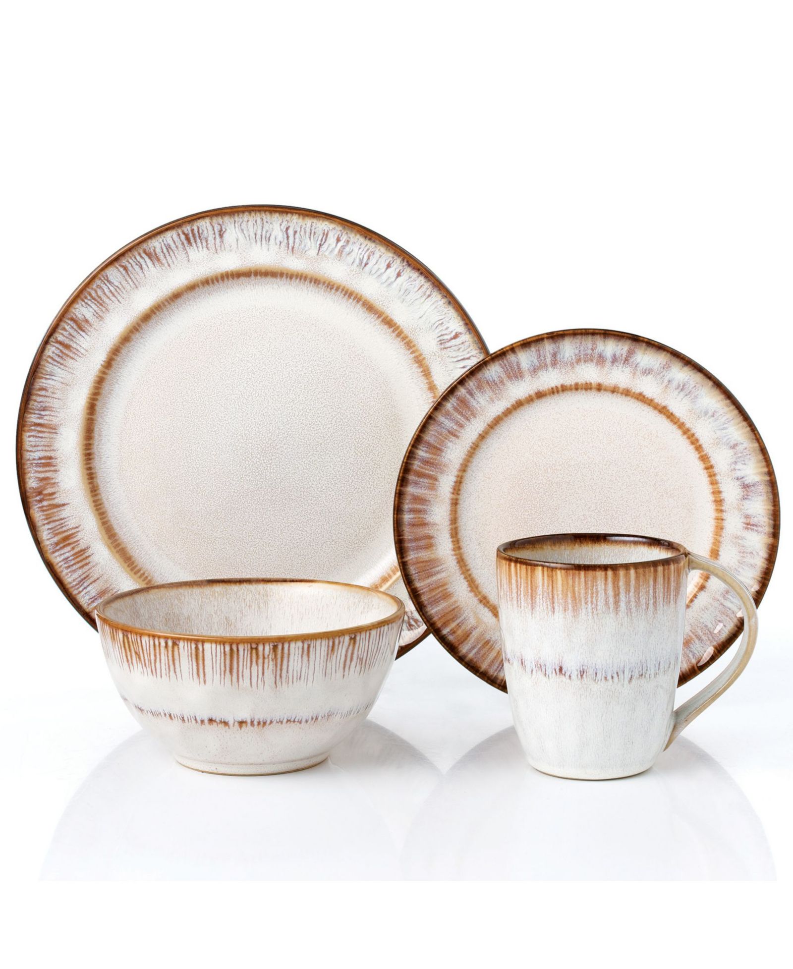 Набор из 16 предметов Lorren Home Trends Stoneware Mocca Swirl