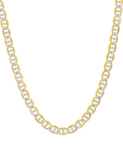 Italian Gold Мужская цепь Mariner Link 24", двухцветная, Sterling Silver & 14k Gold-Plate