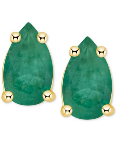 Tanzanite Pear-Shape Stud Earrings (3/8 ct. t.w.) in 14k Gold (Also in Emerald, Ruby & Sapphire)