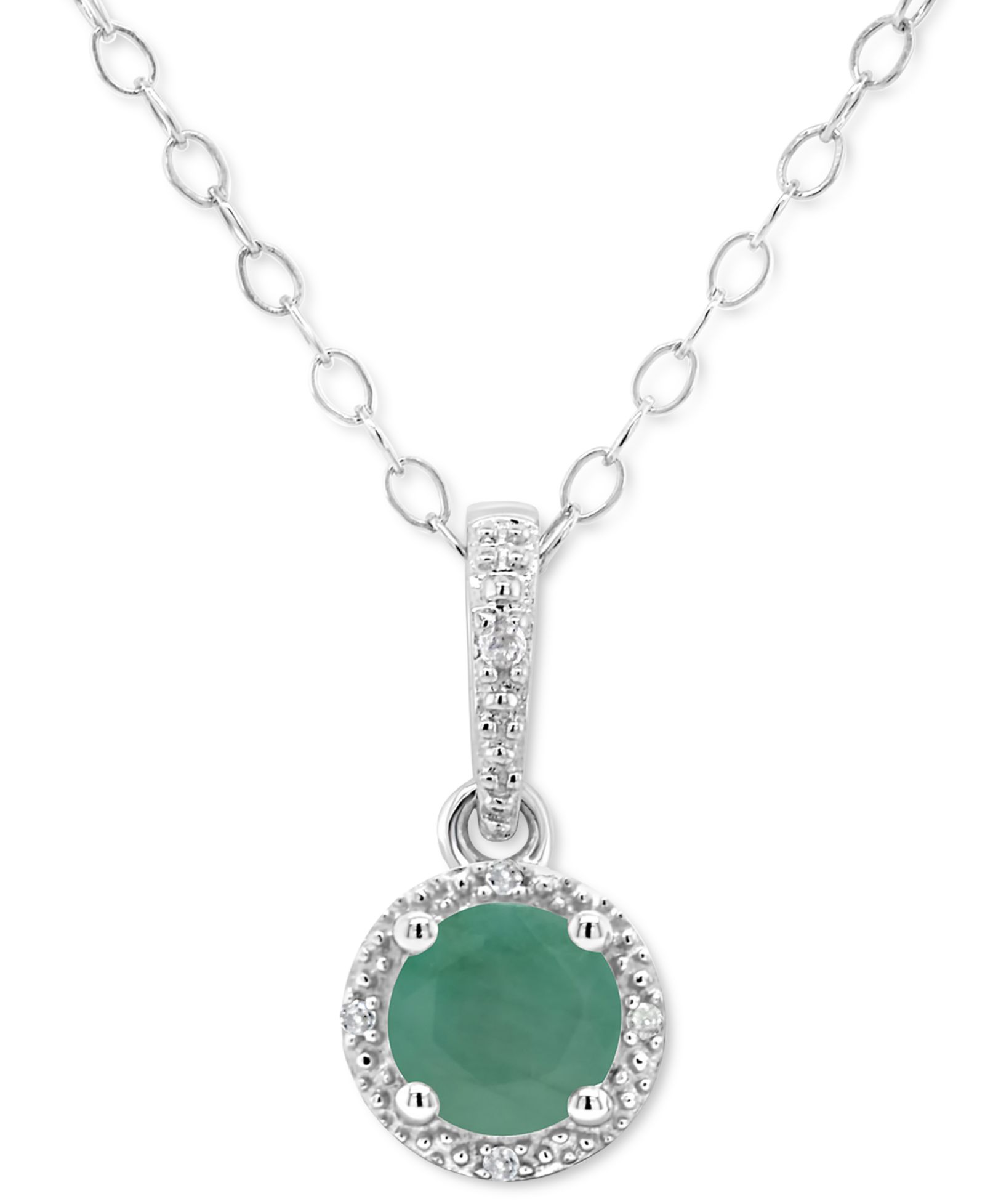 Sapphire & Diamond кулон-ожерелье из стерлингового серебра