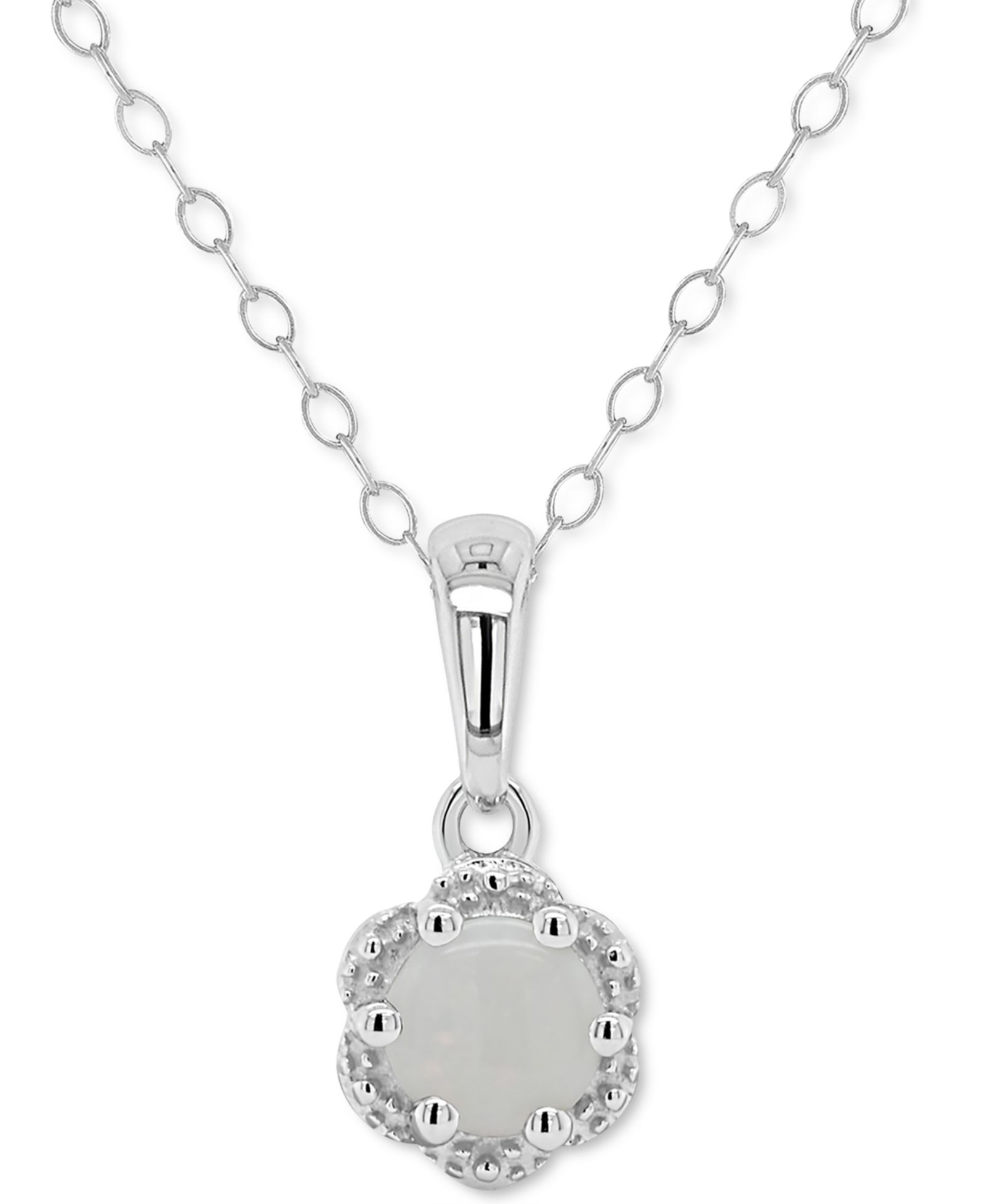 Подвеска-кулон Aquamarine Solitaire 18" Scalloped-Edge в серебре Sterling Silver
