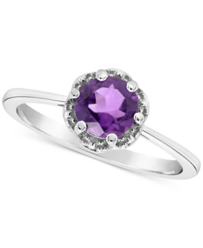 Rhodolite Garnet Six Prong Ring (1 ct. t.w.) in Sterling Silver (Also in Citrine, Blue Topaz, Peridot, Amethyst, & White Topaz)