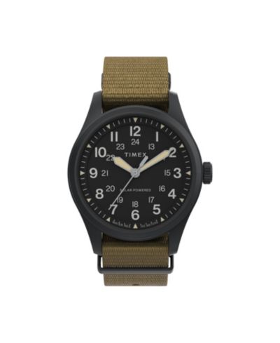 Мужские солнечные часы Timex с тканевым ремешком, тан, 36 мм