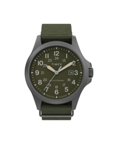 Timex Мужские часы Solar Green с тканевым ремешком, 41 mm