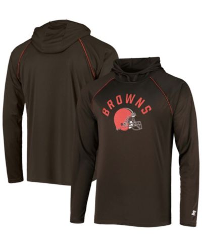Мужская футболка Starter Brown Cleveland Browns Raglan Long Sleeve Hoodie