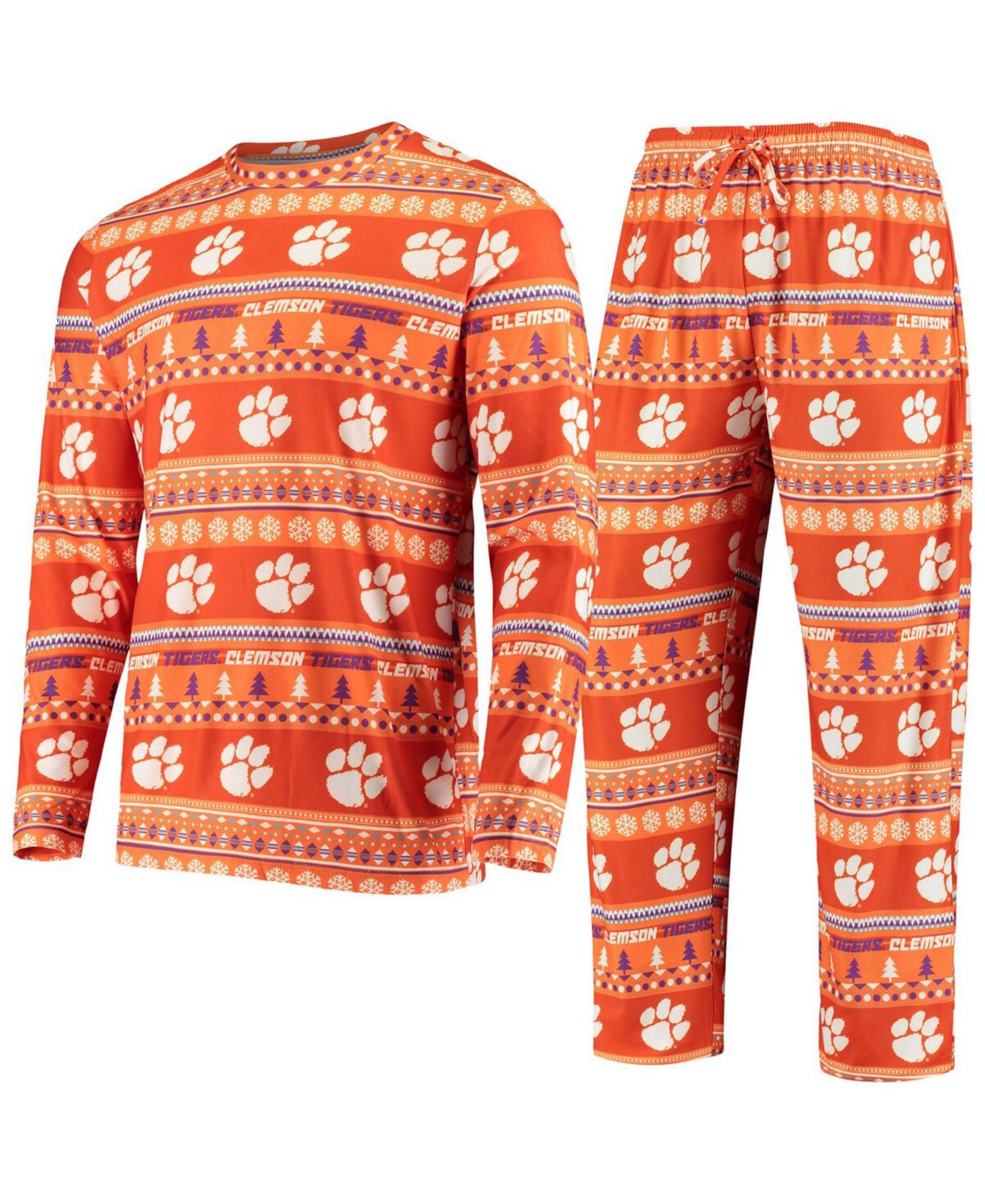 Мужской комплект из свитера и брюк Concepts Sport Clemson Tigers Ugly Sweater