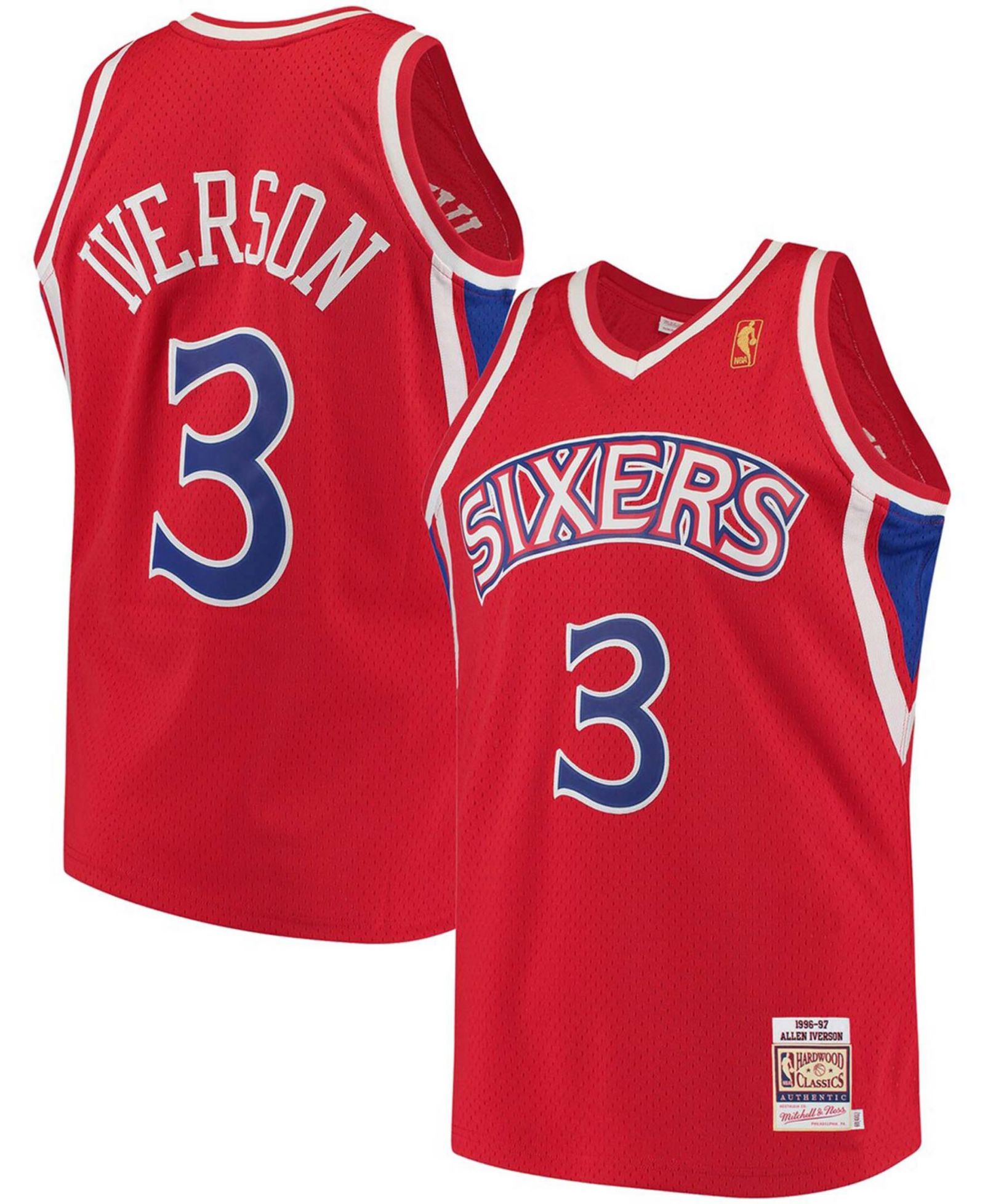 Мужская джерси Mitchell & Ness Allen Iverson Philadelphia 76ers Hardwood Classics