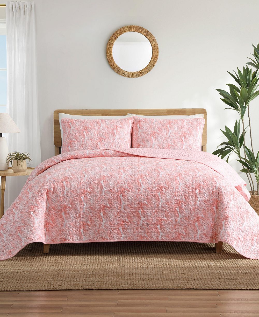 Tommy Bahama Home комплект стеганых одеял с изображением потертых листьев воды, 3 предмета, размер Full/Queen