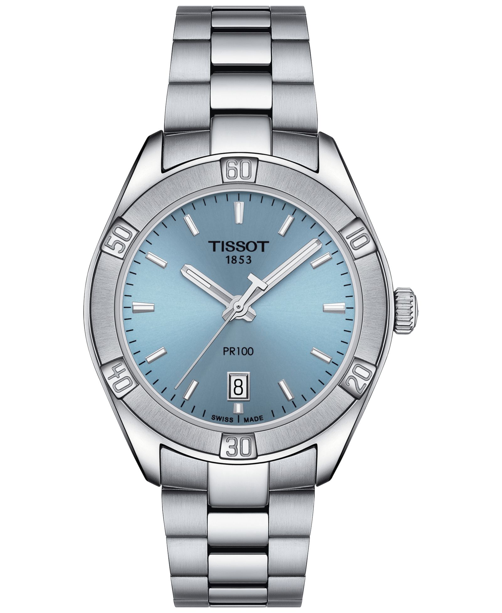 Женские часы Tissot PR 100 Lady Sport, стальной браслет, 36mm