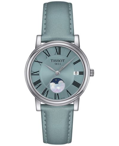 Tissot Женские часы Carson Premium Lady Moonphase Blue Leather Strap 32mm