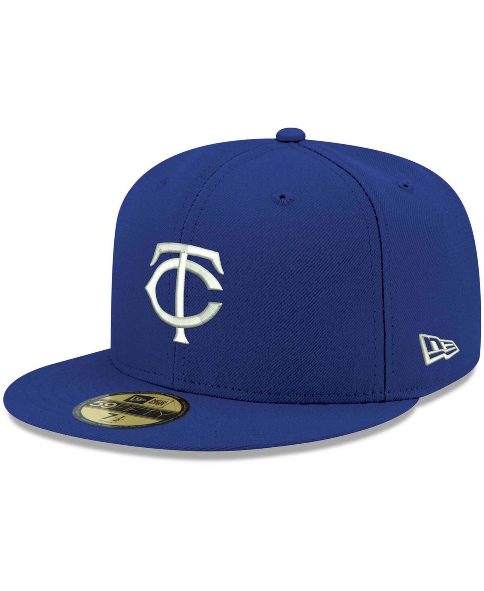 Мужская кепка New Era Royal Minnesota Twins Logo White 59FIFTY Fitted Hat