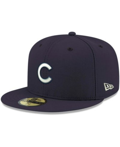 Мужская белая кепка 59FIFTY Chicago Cubs Logo Navy