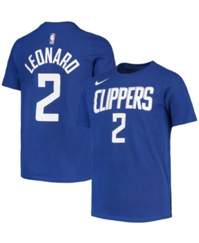 Детская спортивная футболка Nike Big Boys Kawhi Leonard Royal LA Clippers Logo Name and Number