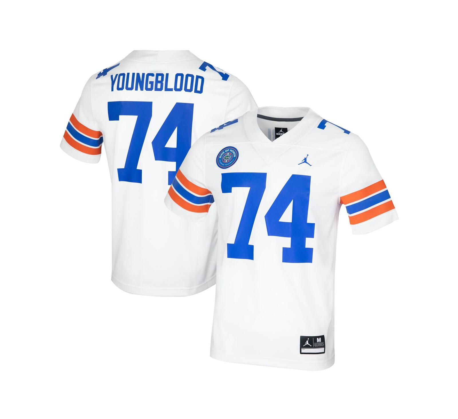 Мужская джерси Jordan Jack Youngblood White Florida Gators Ring Of Honor Untouchable Replica
