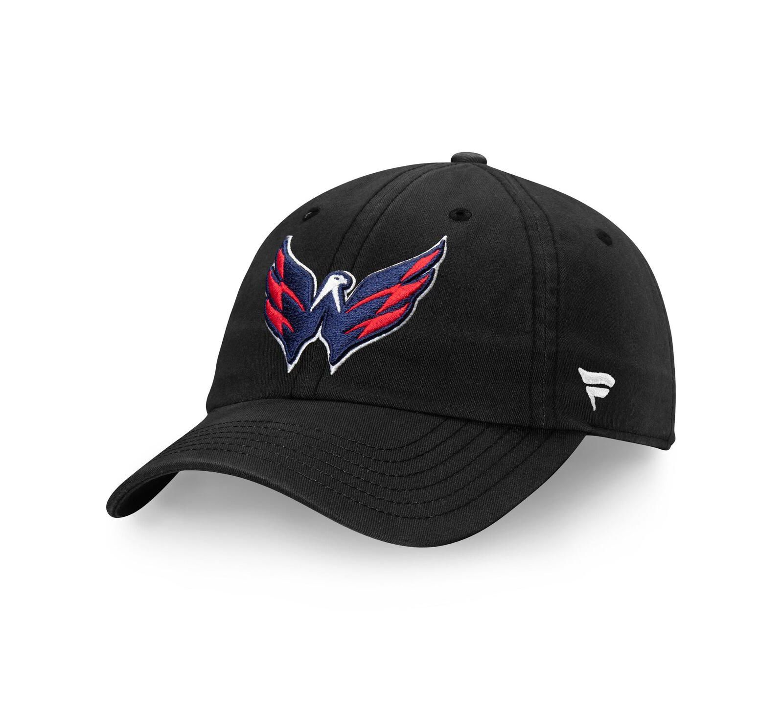 Мужская бейсболка Fanatics Black Washington Capitals Core Primary Logo Adjustable