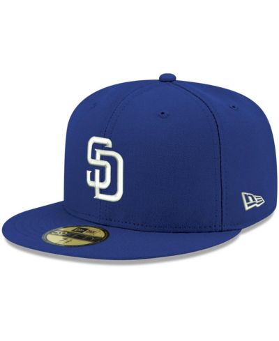 Мужская кепка New Era Royal San Diego Padres Logo White 59FIFTY Fitted