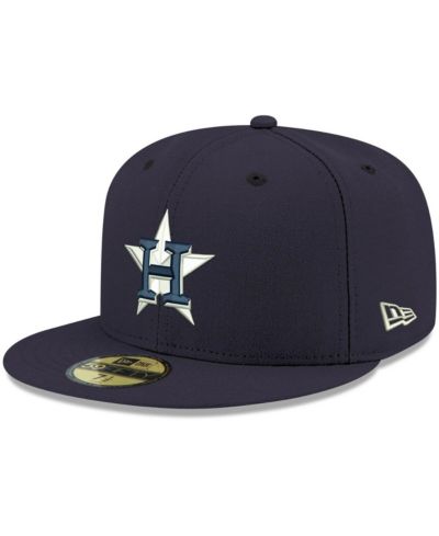 Мужская бейсболка New Era Navy Houston Astros Logo White 59FIFTY Fitted