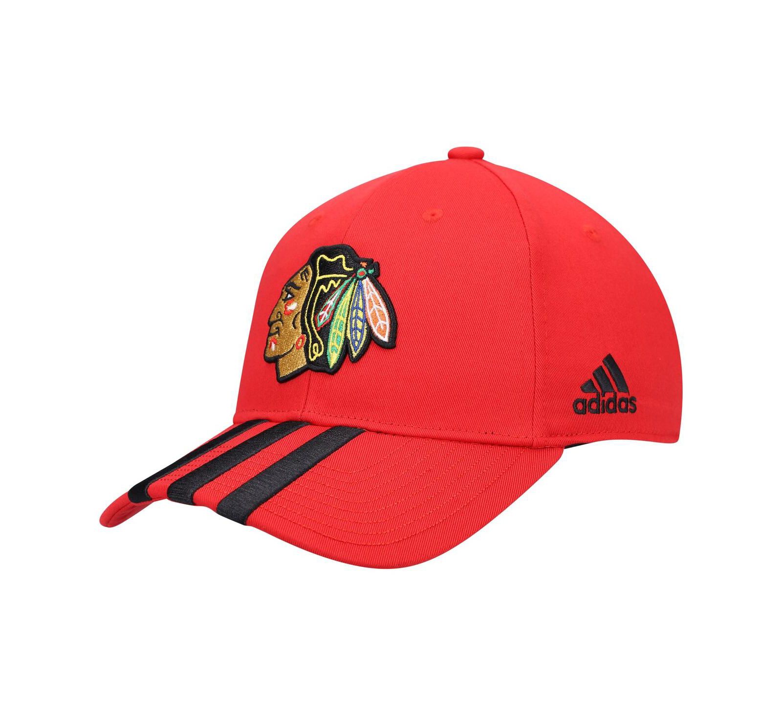 Кепка adidas Men's Red Chicago Blackhawks Locker Room Three Stripe Adjustable Hat