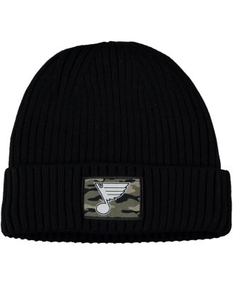 Мужская вязаная шапка adidas Black St. Louis Blues Military Appreciation