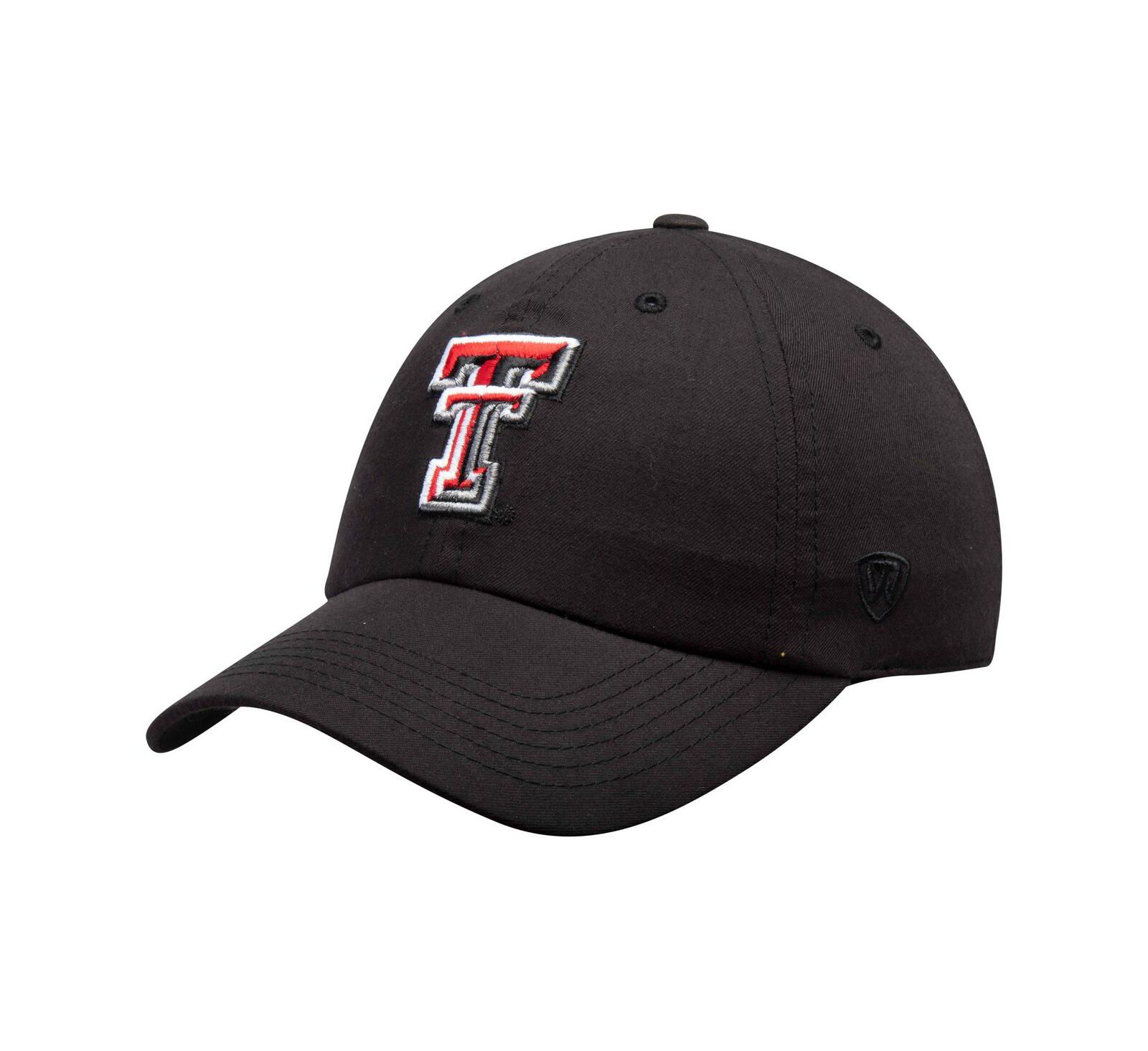Men's Black Texas Tech Red Raiders Primary Logo Staple Adjustable Hat