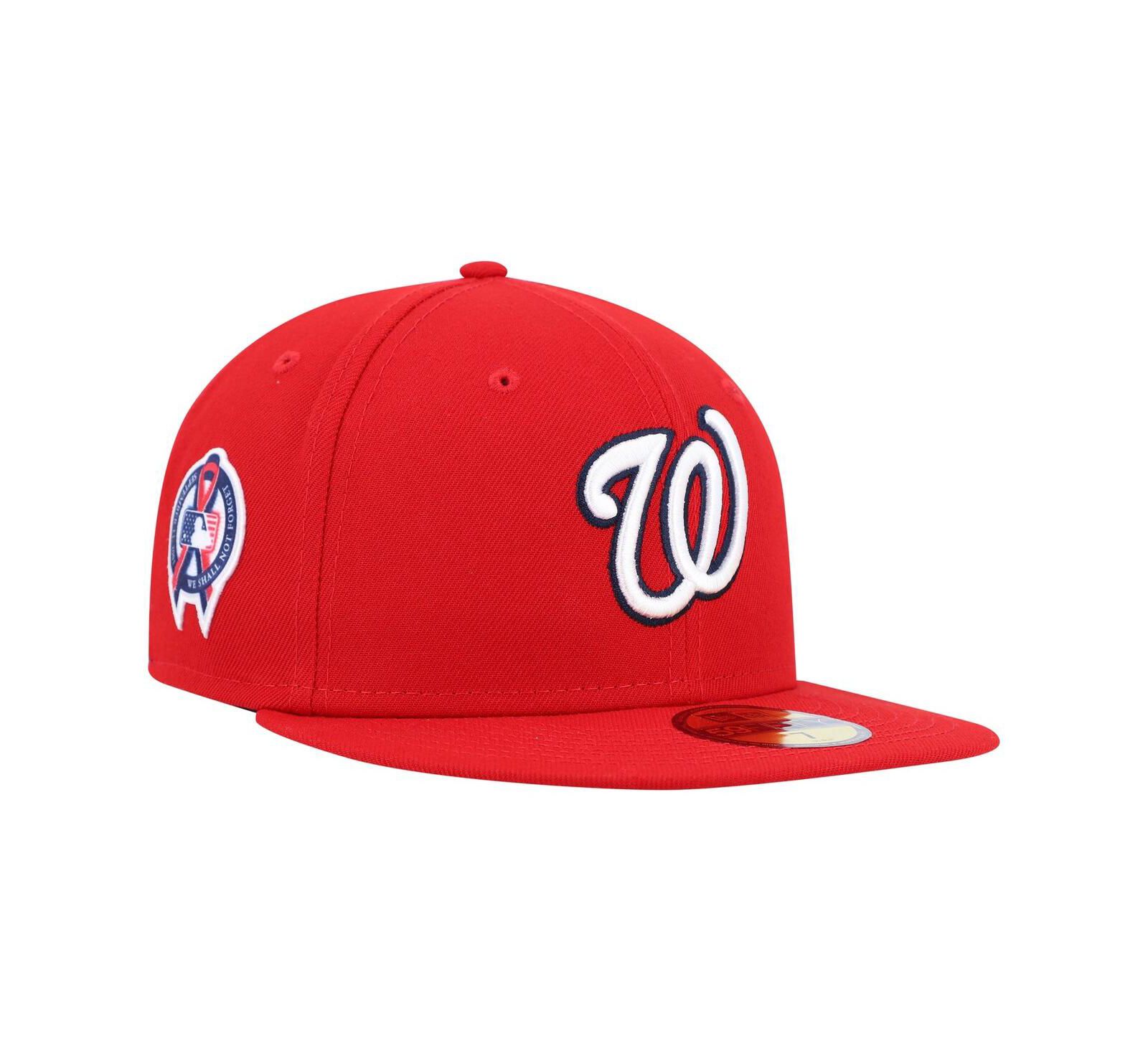 Бейсболка New Era Men's Red Washington Nationals 9/11 Memorial Side Patch 59FIFTY Fitted