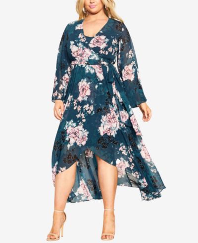 CITY CHIC Платье макси Jade Blossom Plus Size