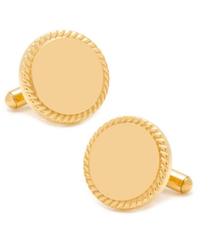 Запонки Cufflinks Inc. Ox and Bull Trading Co. Rope Border Round Engravable