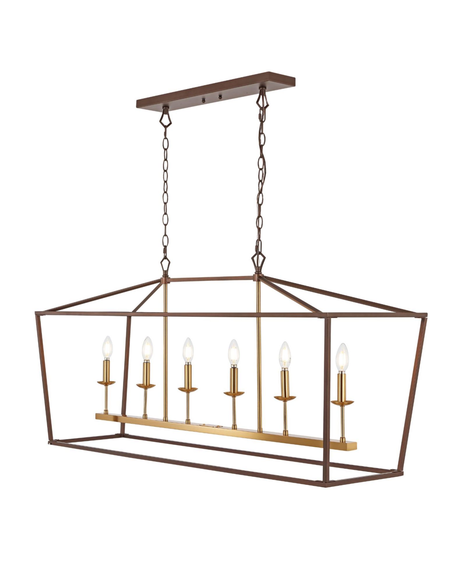 Pagoda Linear 6-Bulb Classic Traditional LED Pendant