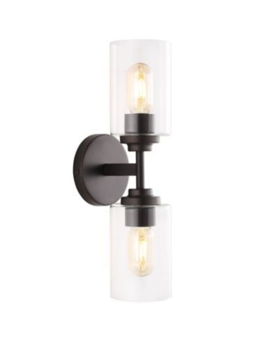 Giles 2-Light Farmhouse Industrial Iron Cylinder LED Sconce