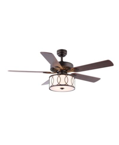 Потолочный вентилятор Circe 3-Light Transitional Glam Drum Shade LED с пультом управления