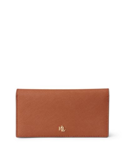 Женский кожаный кошелек Lauren Ralph Lauren Crosshatch Leather Slim Snapped-Closure Wallet