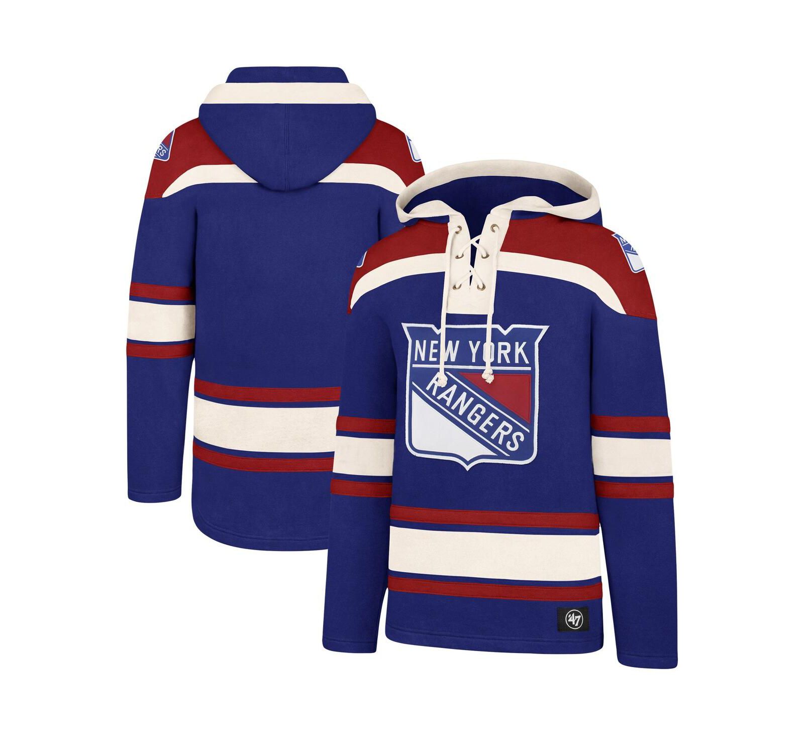 Мужская толстовка New York Rangers Superior Lacer Pullover Hoodie Blue, Red